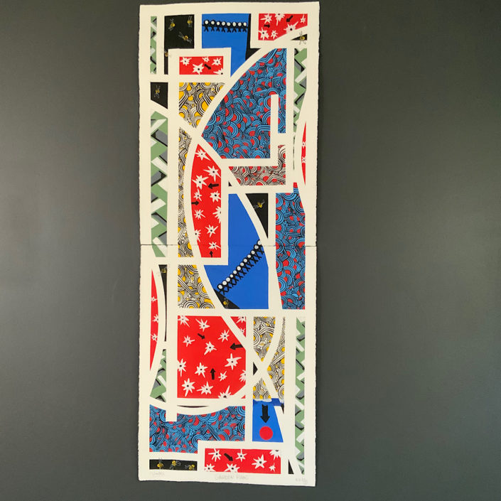 “Garden plans”2 panels 152 x 56 cm acrylic gouache on archers paper 2021